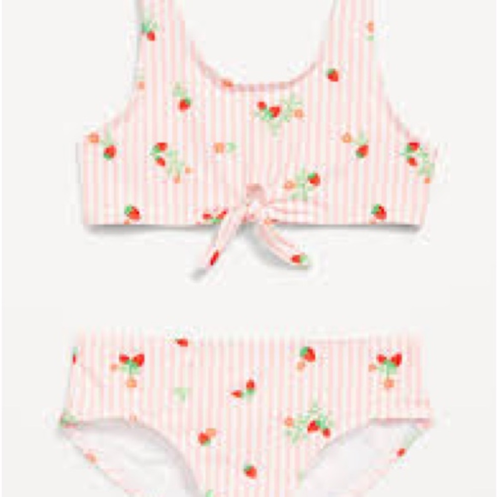 Old Navy Pink Striped Kids Swim Bikini